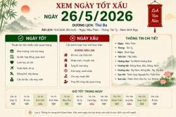 Xem tử vi ngày 26-5-2026 thứ 3 của 12 con giáp chi tiết nhất